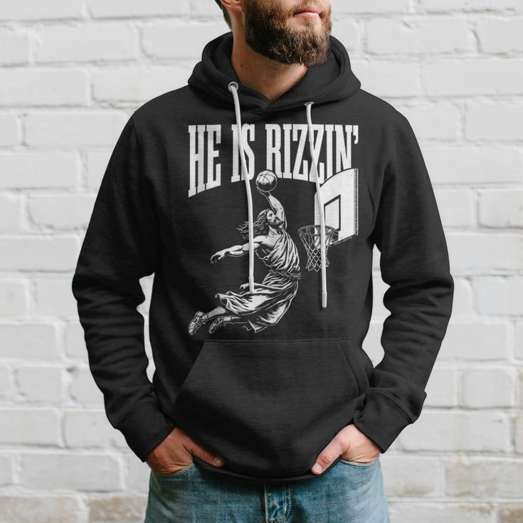 He Is Rizzin Jesus Basketball Meme Hoodie Gifts for Him