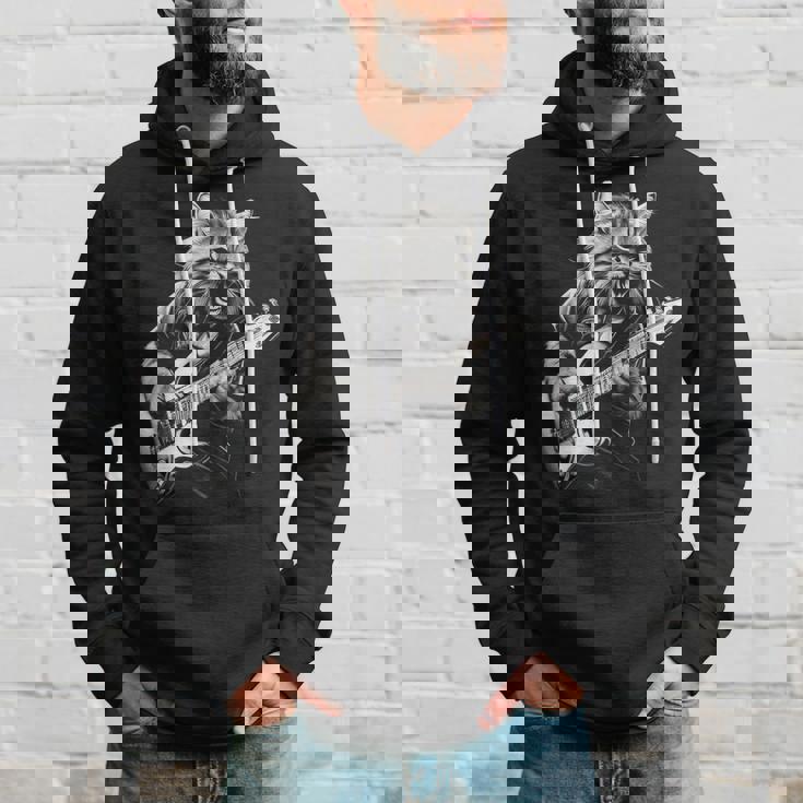 Rock Cat Playing Guitar Guitar Cat Guitarist Hoodie Gifts for Him