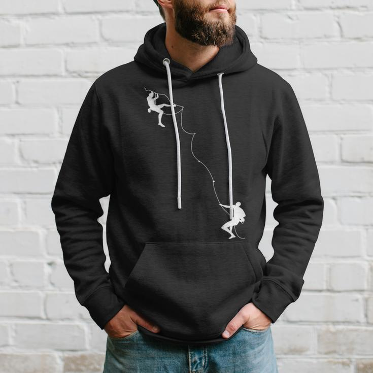 Rock Climber And Belayer Mountain Rock Climbing Hoodie Gifts for Him