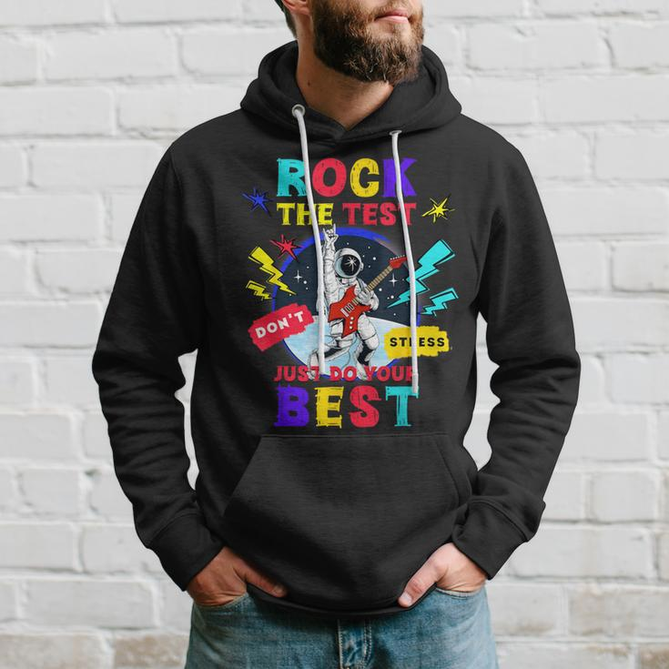 Rock The Test Dont Stress Testing Day 2024 Teachers Students Hoodie Gifts for Him