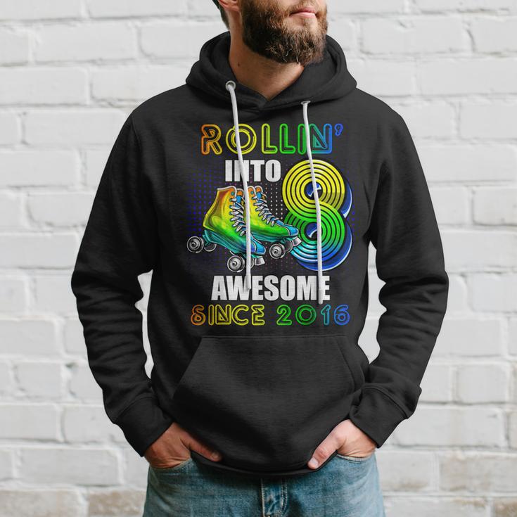 Roller Skating 8Th Birthday Boys Rollin Into 8 Awesome 2016 Hoodie Gifts for Him