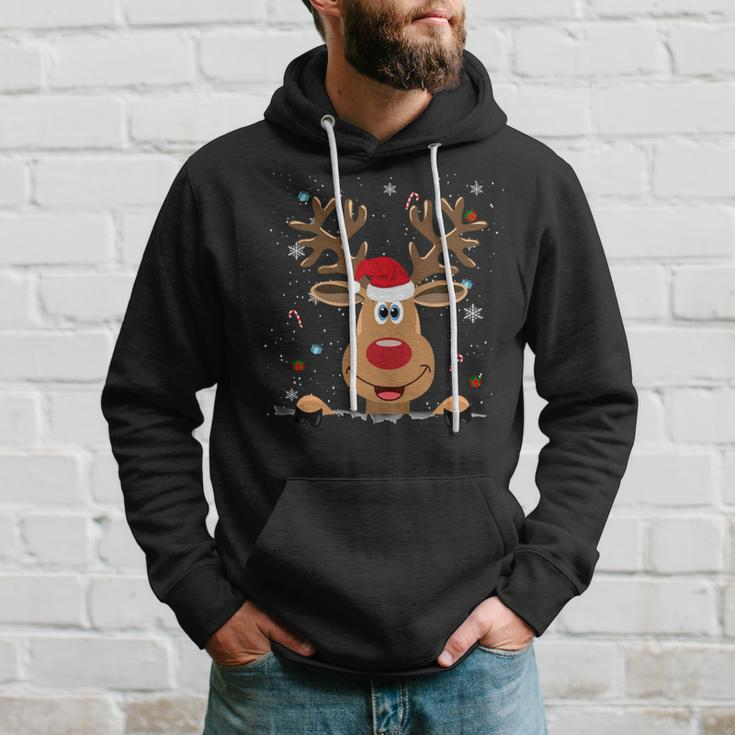 Rudolph Red Nose Reindeer Santa Christmas Hoodie Gifts for Him