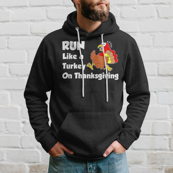 Run Like A Turkey On Thanksgiving Trot Hoodie Gifts for Him