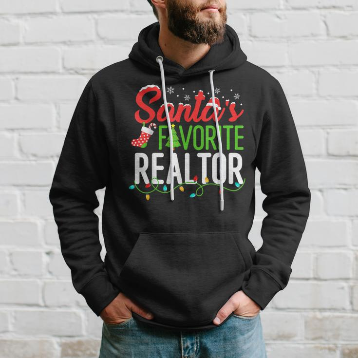 Santa's Favorite Realtor Christmas Real Estate Agent Hoodie Gifts for Him