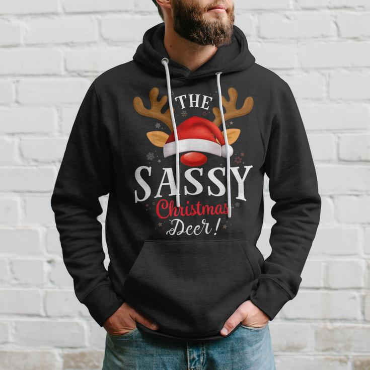 Sassy Christmas Deer Pjs Xmas Family Matching Hoodie Gifts for Him