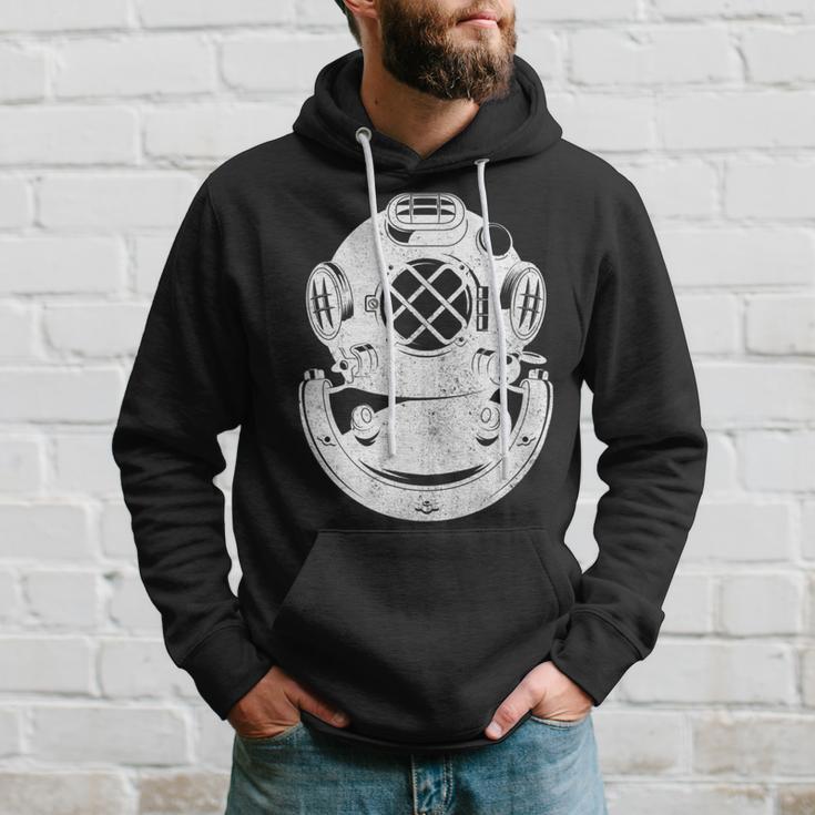 Sea Diving For Diver Underwater Helmet Vintage Hoodie Gifts for Him