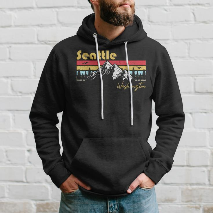 Seattle Washington Roots Hometown Vintage Home State Pride Hoodie Gifts for Him