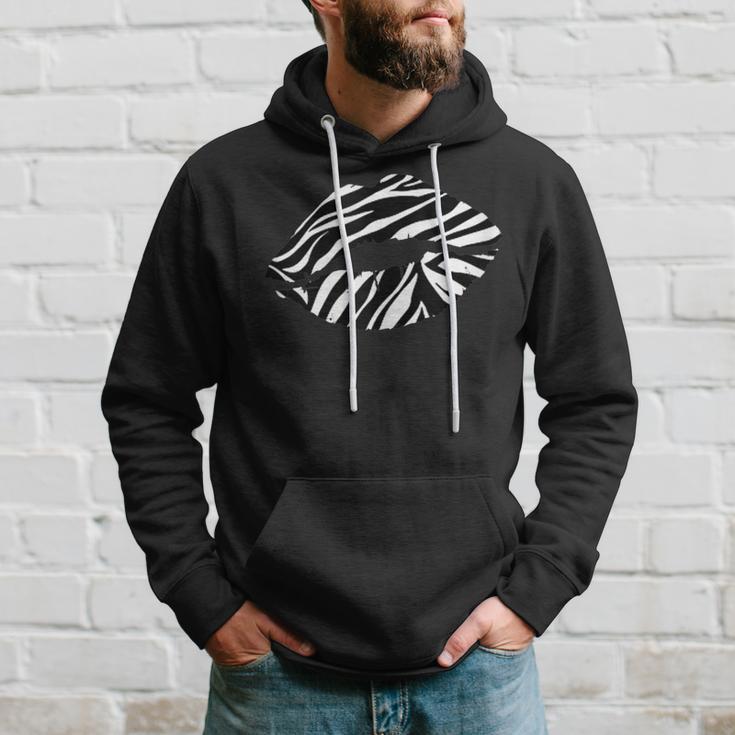 Sexy Wild Zebra Lips Cool Animal Print Trendy Graphic Hoodie Gifts for Him