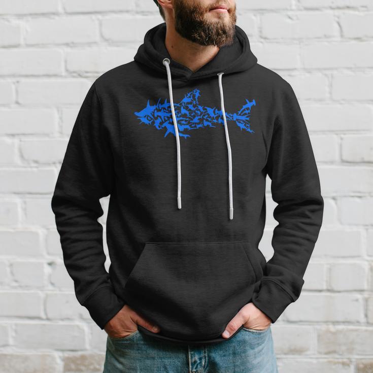 Shark Silhouette Shark Fish Sharks Hoodie Gifts for Him