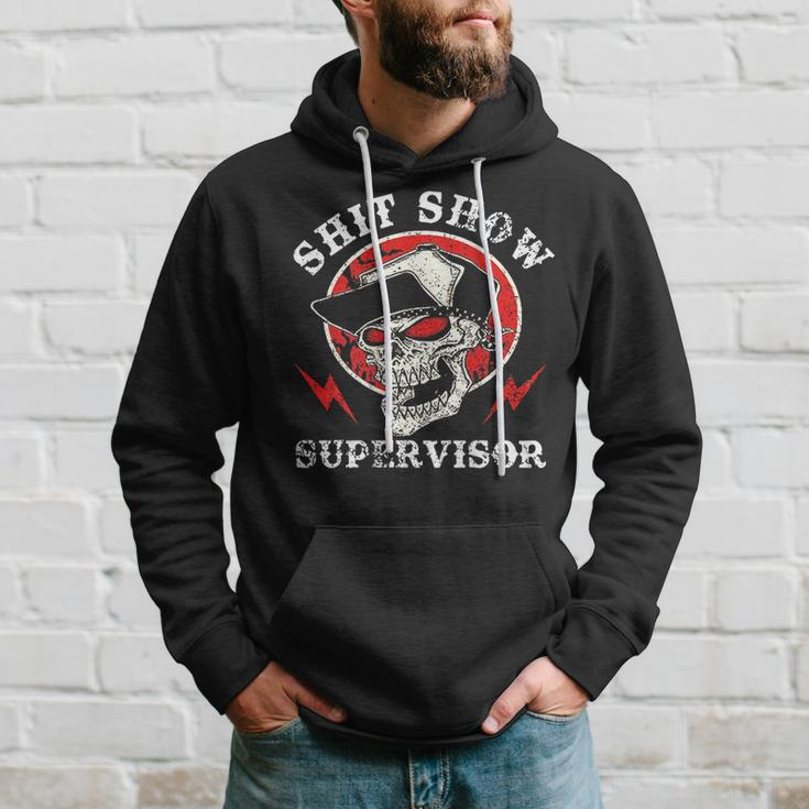 Shit Show Supervisor Skull On Back Hoodie Gifts for Him