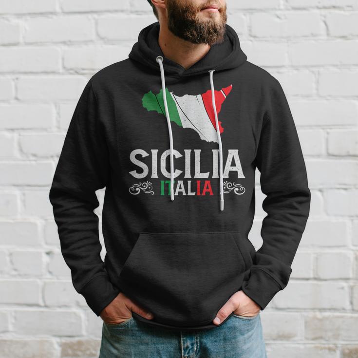 Sicilia Italia Sicilia Souvenir Silhouette Sicilia Kapuzenpullover Geschenke für Ihn