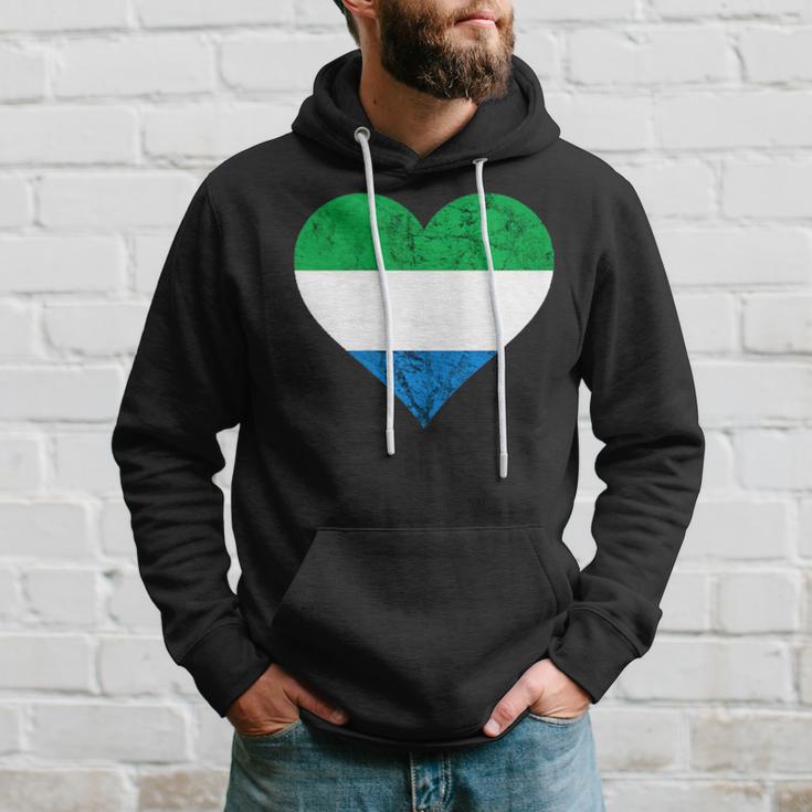 Sierra Leone Heart Siera Leonean Roots Flag Pride Love Hoodie Gifts for Him