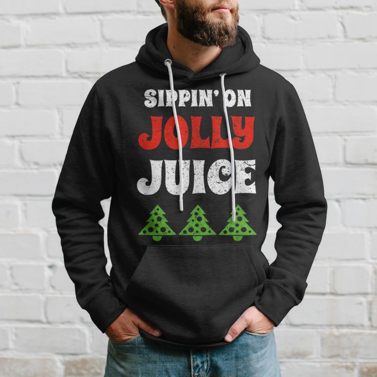 Sippin' On Jolly Juice Christmas Tree Hoodie Gifts for Him