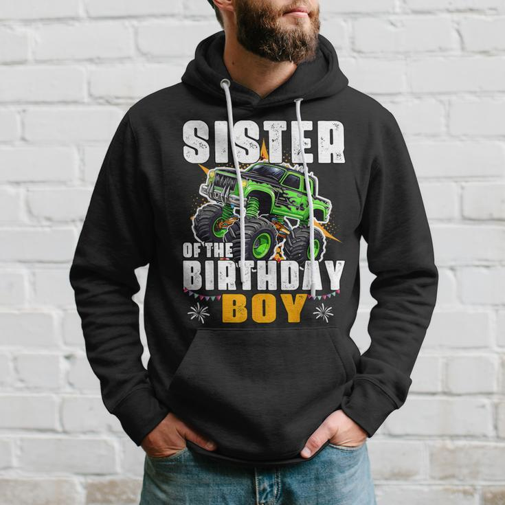 Sister Of The Birthday Boy Monster Truck Birthday Family Hoodie Gifts for Him
