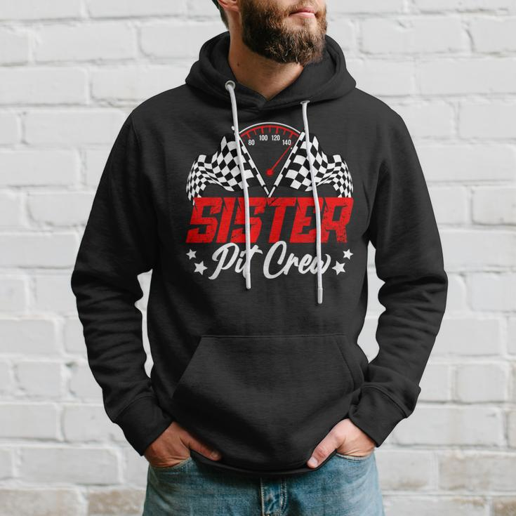 Sister Pit Crew Birthday Party Race Car Lover Racing Family Hoodie Gifts for Him