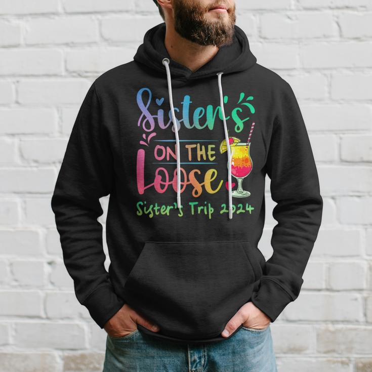 Sister's Trip 2024 Sisters' On The Loose Tie Dye Hoodie Gifts for Him