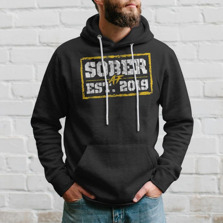 Sober Af Since 2019 3 Year Sobriety Anniversary Hoodie Gifts for Him