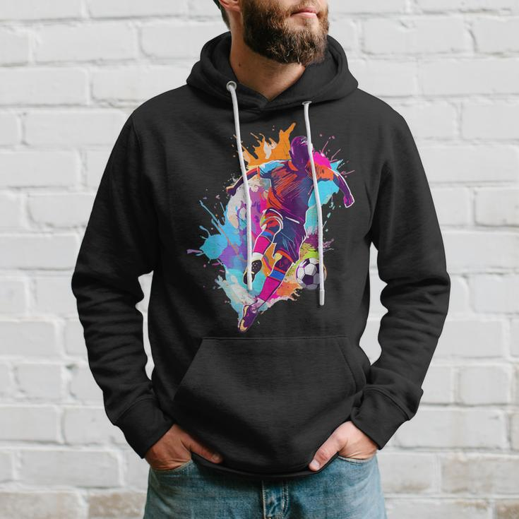 Soccer Player Paint Splash Hoodie Gifts for Him