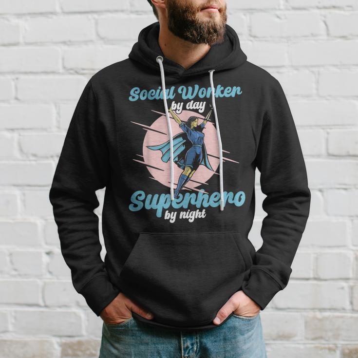 Social Worker By Day Superhero By Night Job Work Social Hoodie Gifts for Him
