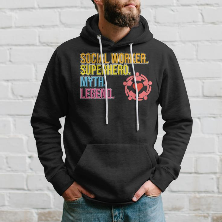 Social Worker Superhero Legend Social Work Month Graphic Hoodie Gifts for Him
