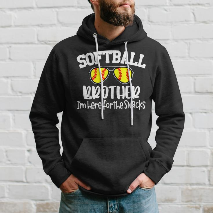 Softball Brother I'm Just Here For The Snacks Retro Softball Hoodie Gifts for Him