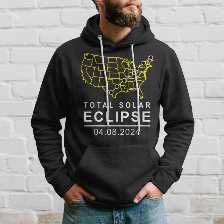 Solar Eclipse 2024 America Totality Path April 8 Usa Map Hoodie Gifts for Him