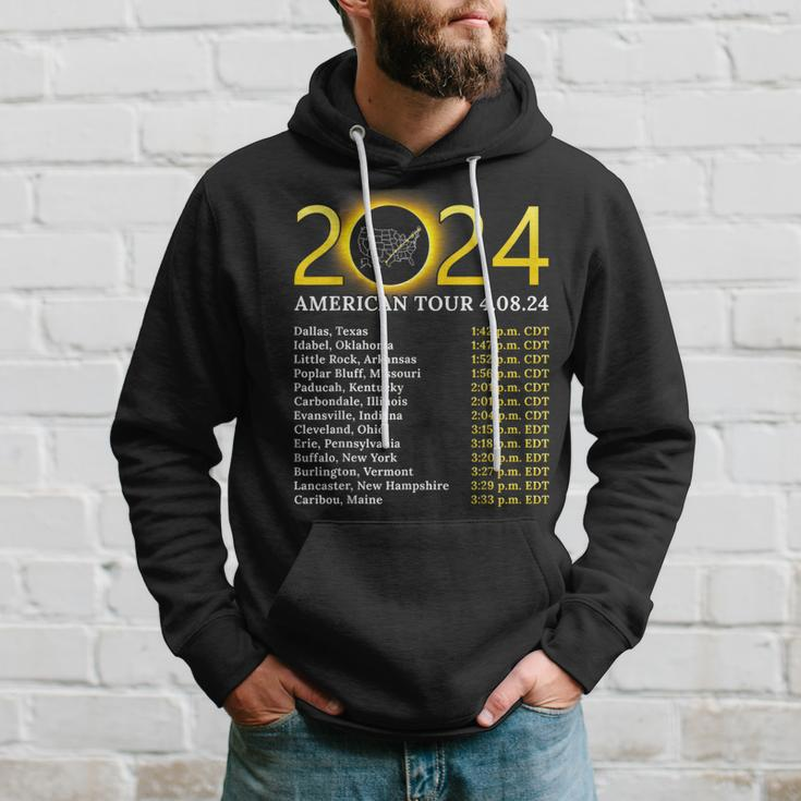 Solar Eclipse 2024 American Tour 2024 Totality Total Usa Map Hoodie Gifts for Him