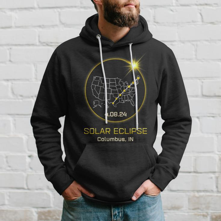 Solar Eclipse 2024 Columbus In Indiana Totality Eclipse Hoodie Gifts for Him