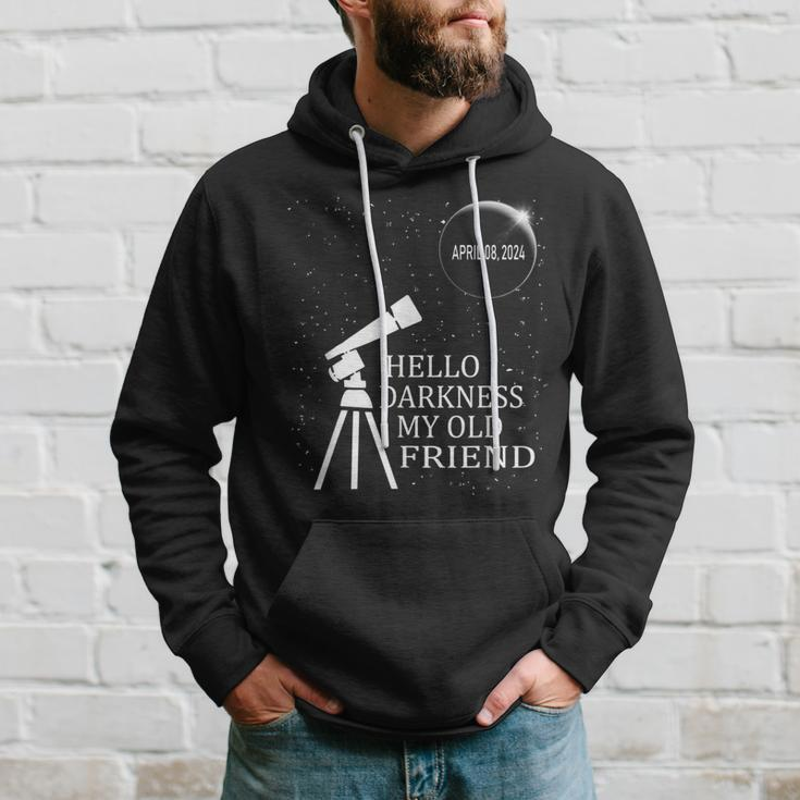 Solar Eclipse 2024 Hello Darkness My Old Friend 2024 Hoodie Gifts for Him