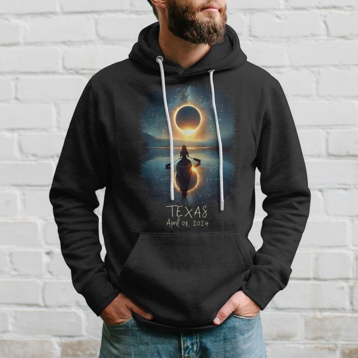 Solar Eclipse 2024 Lake Reflections Texas Solar Eclipse Hoodie Gifts for Him