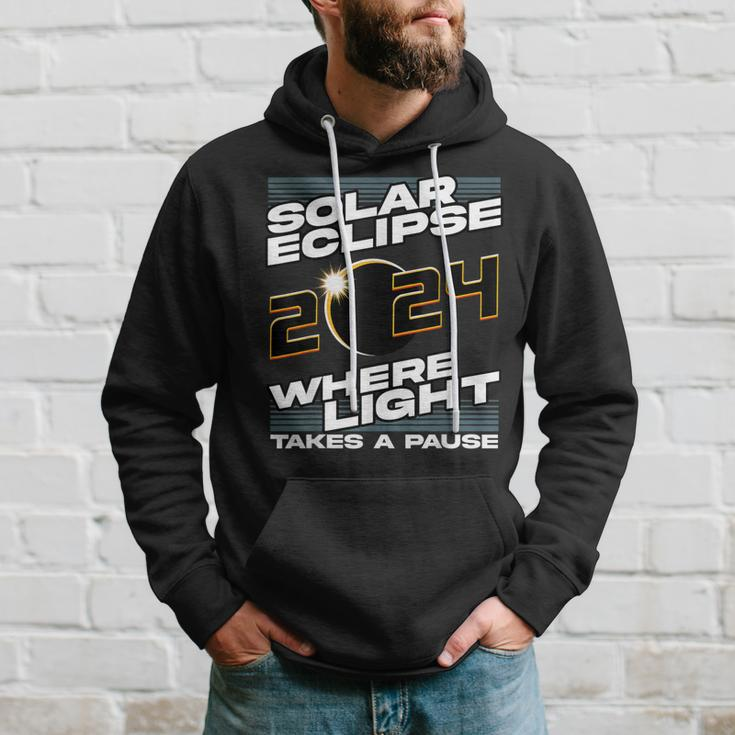 Solar Eclipse 2024 Where Light Takes A Pause Solar Eclipse Hoodie Gifts for Him