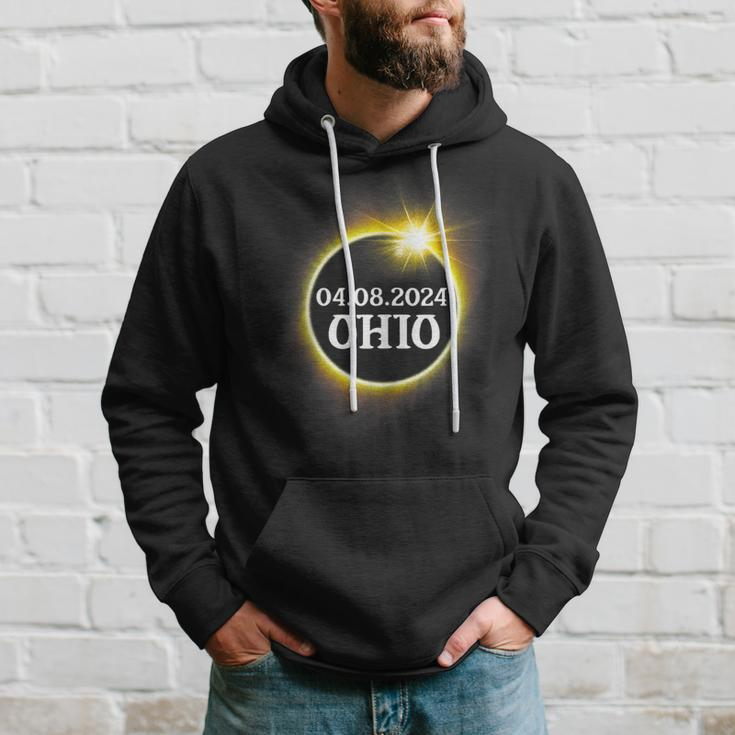 Solar Eclipse 2024 Ohio Usa State Totality Path Souvenir Hoodie Gifts for Him