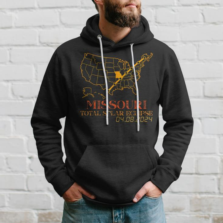 Solar Eclipse 2024 Party Missouri Total Usa Map Totality Hoodie Gifts for Him
