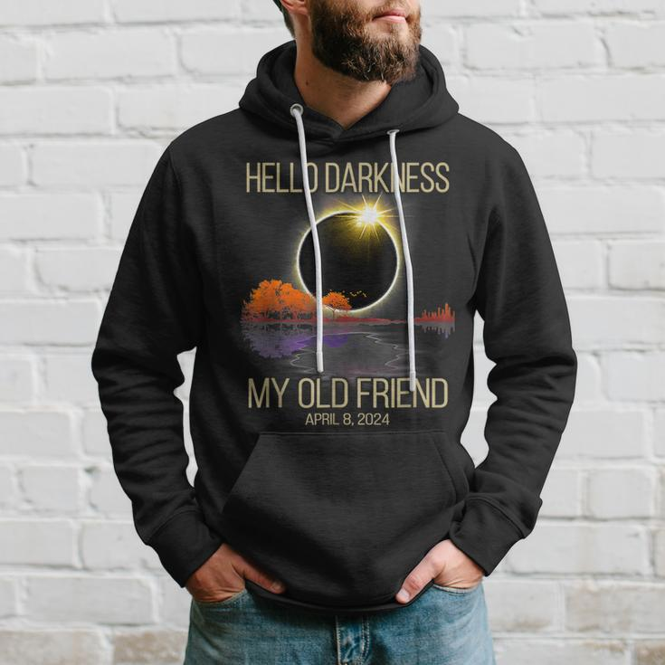 Solar Eclipse April 08 2024 Hello Darkness My Old Friend Hoodie Gifts for Him