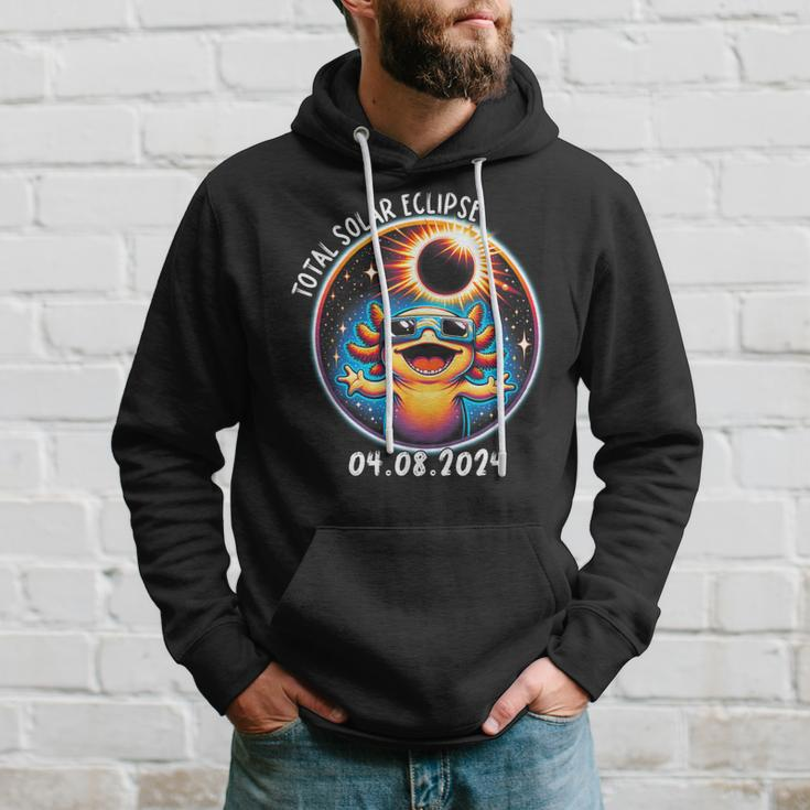Solar Eclipse Axolot Wearing Glasses Pet April 8 2024 Hoodie Gifts for Him