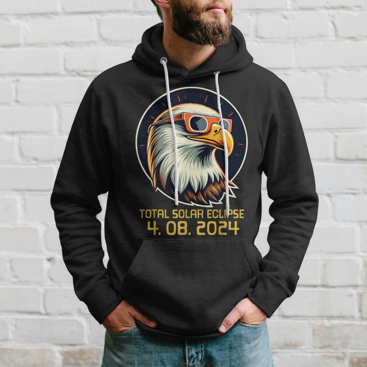 Solar Eclipsetwice In Lifetime 2024 Solar Eclipse Bald Eagle Hoodie Gifts for Him