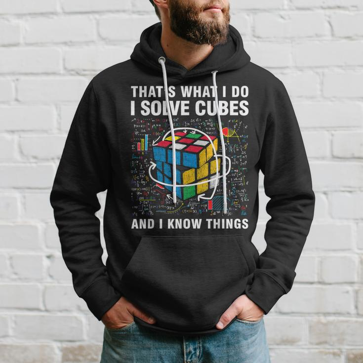 I Solve Cubes And I Know Things Speed Cubing Hoodie Gifts for Him