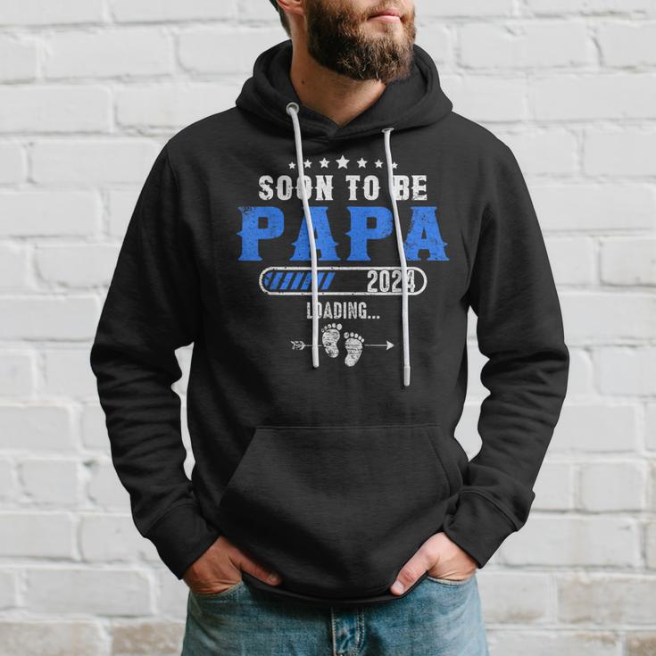 Soon To Be Papa Est 2024 Retroatertag New Daddy Kapuzenpullover Geschenke für Ihn