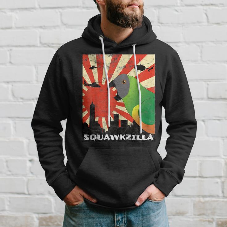 Squawk Zilla Senegal Parrot Squawking Kawaii Hoodie Gifts for Him