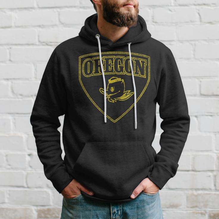 State Of Oregon Heroic Emblem Yellow Knockout Hoodie Gifts for Him