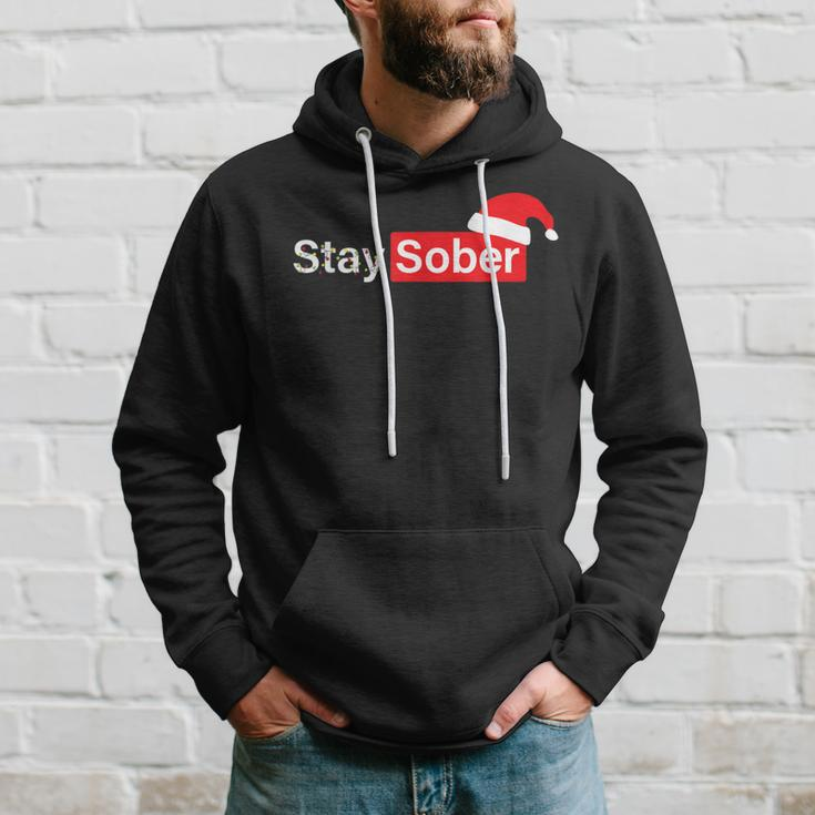 Stay Sober Santa Hat Hoodie Gifts for Him