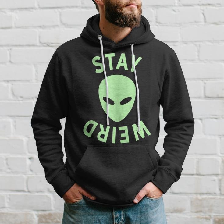 Stay Weird Stay Weird Alien Upside Down Hoodie Gifts for Him