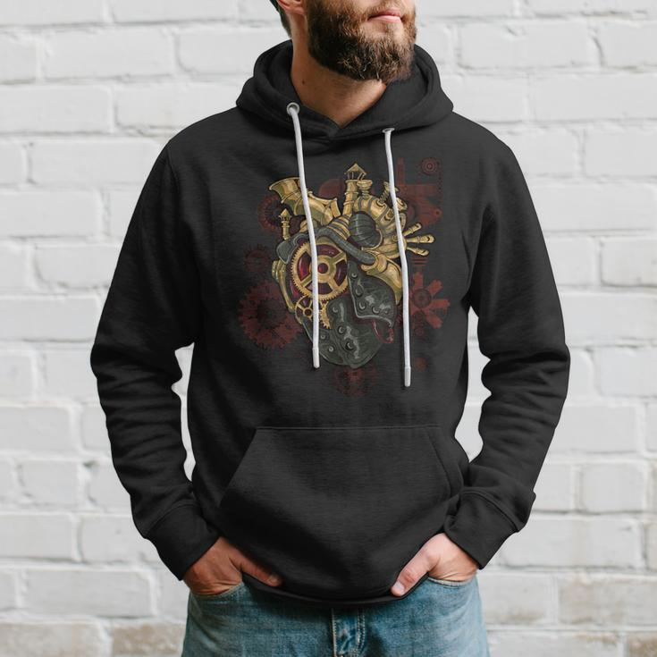 Steampunk Heart Robot Cosplay Scifi Mechanical Gears Anatomy Hoodie Gifts for Him