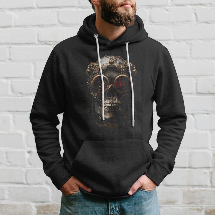 Steampunk Skull With Aviator Cap Gears Clockwork And Goggles Hoodie Gifts for Him