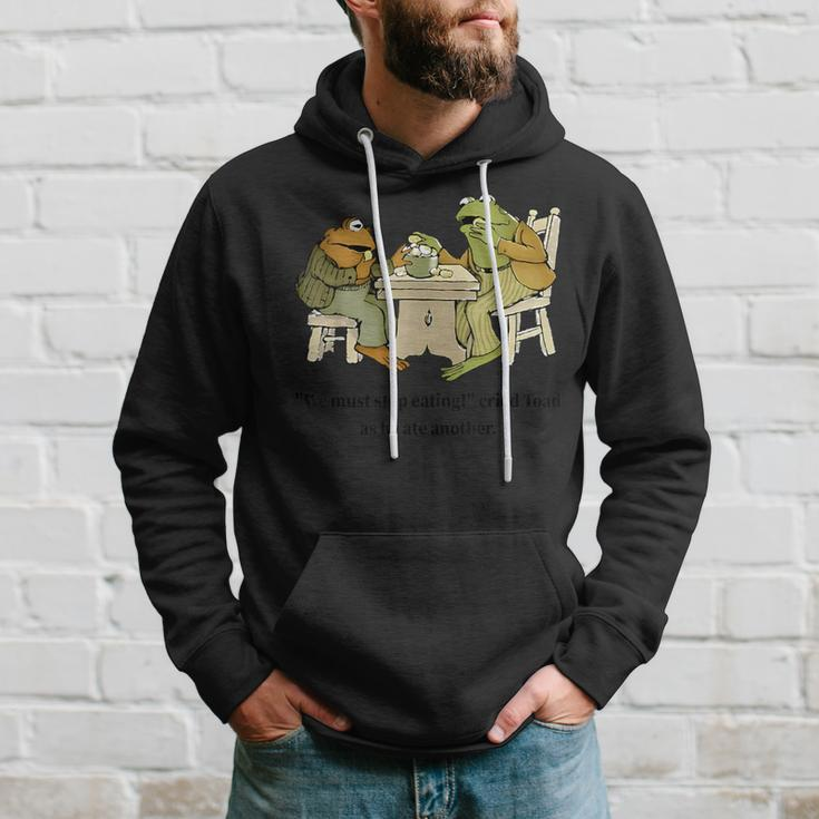 We Must Stop Eating Cried Toad As He Ate Another Frog Quote Hoodie Gifts for Him
