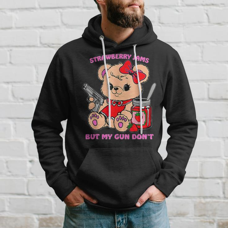 Strawberry Jams But My Gun Don't Teddy Bear Meme Hoodie Gifts for Him