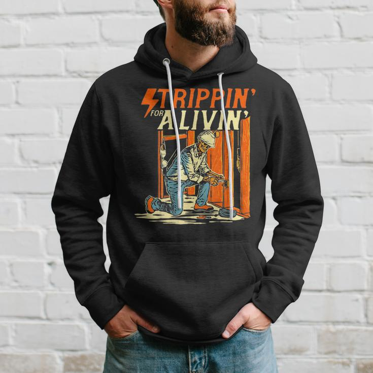 Stripping For A Living Powerline Father’S Day Electricians Hoodie Gifts for Him