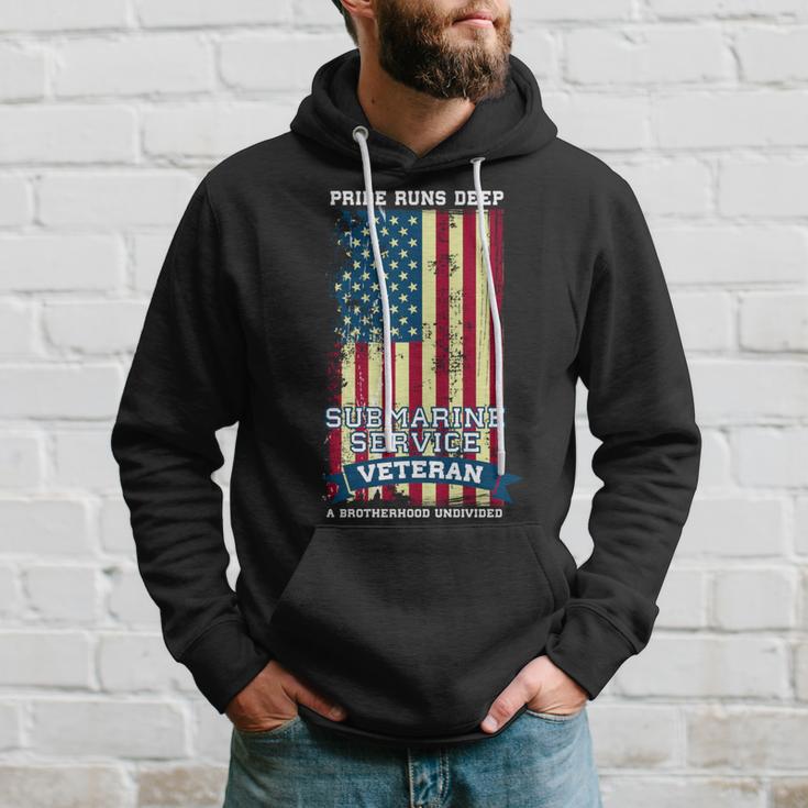 Submarine Service Veteran American Flag Hoodie Gifts for Him