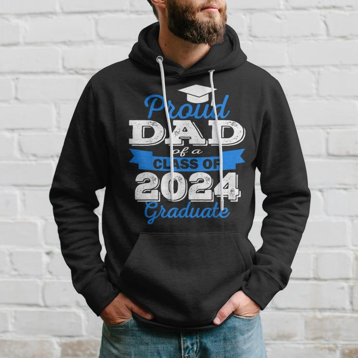 Super Proud Dad Of 2024 Graduate Awesome Family College Hoodie Gifts for Him