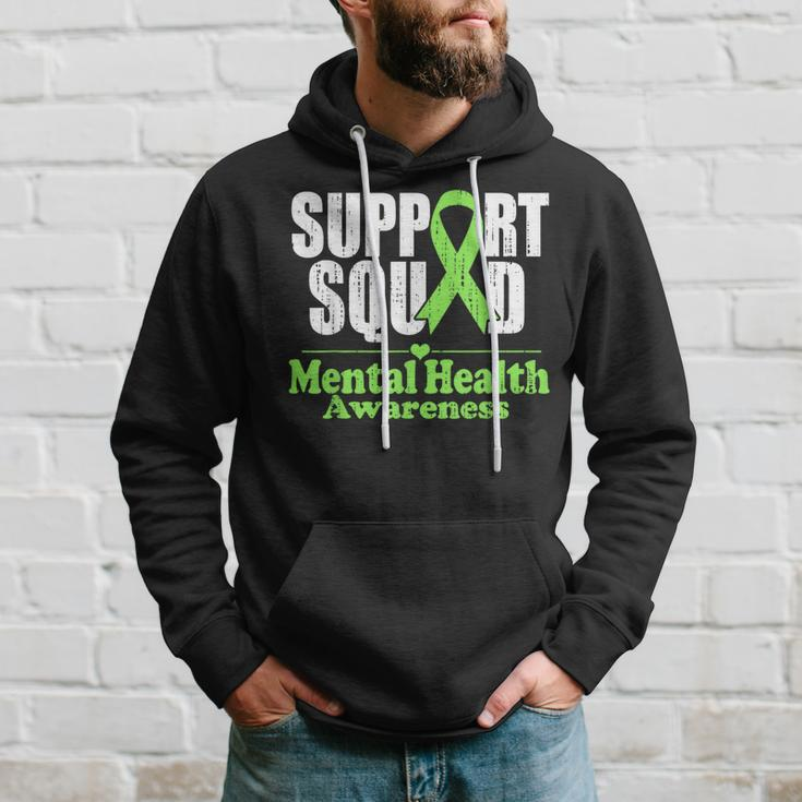 Support Squad Mental Health Awareness Green Ribbon Hoodie Gifts for Him